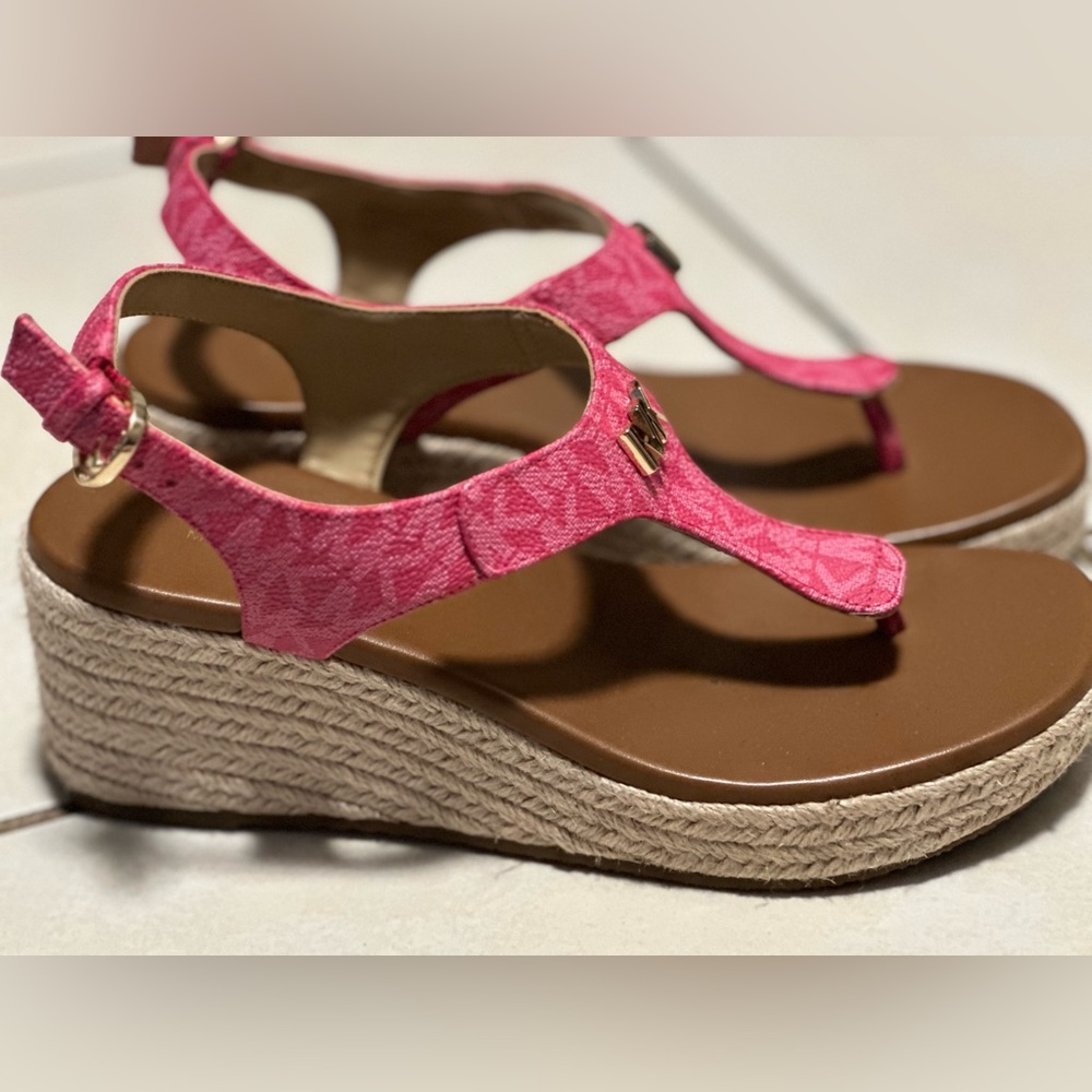 MICHAEL Michael Kors Women's Laney MK Logo Thong Espadrille Wedge